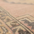 Vintage Kayseri Turkish Runner Rug 4x7 ft — Pink & Brown Geometric
