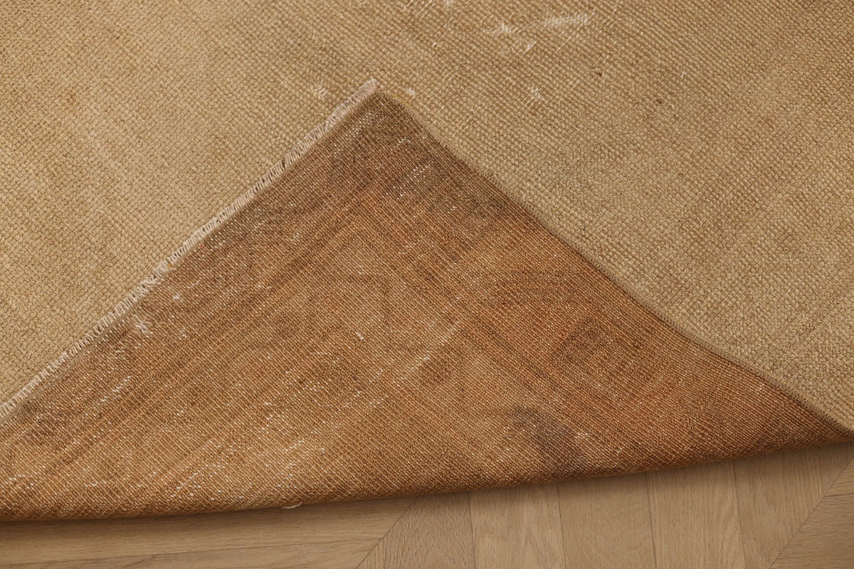 Vintage Malatya Turkish Runner Rug 3x10 ft — Beige & Brown Geometric (No. 63015)
