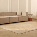 Vintage Manisa Turkish Area Rug 6x9 ft — Beige Distressed