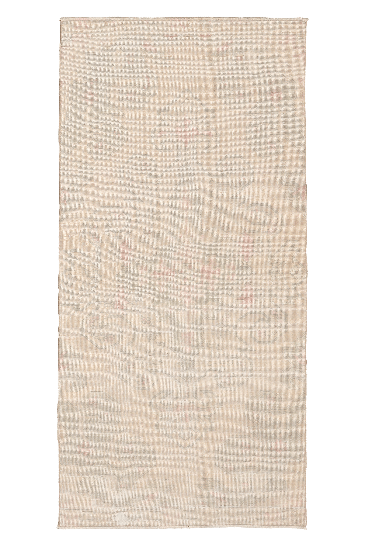 Vintage Nevşehir Turkish Runner Rug 3x6 ft — Beige Distressed