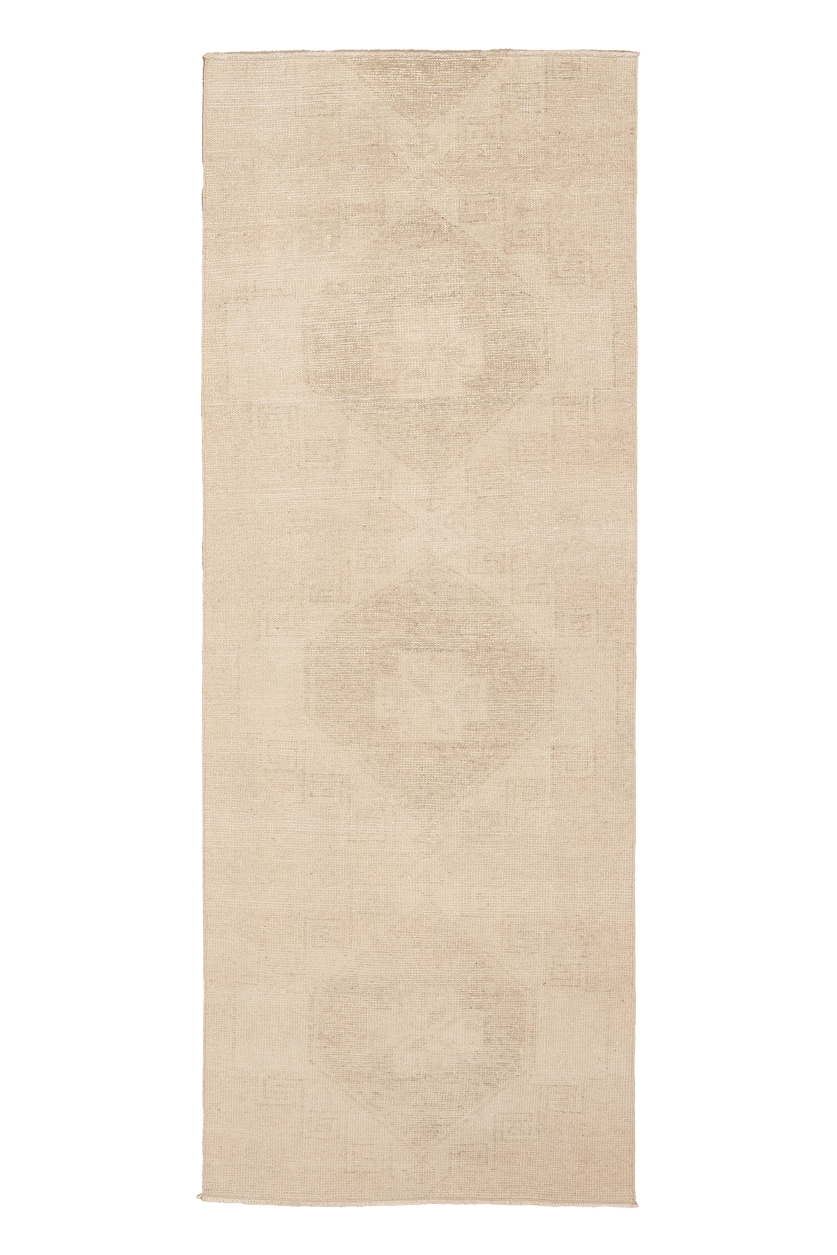 Vintage Malatya Turkish Runner Rug 2x7 ft — Beige Distressed