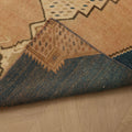 Vintage Aksaray Turkish Runner Rug 3x7 ft — Blue & Orange Geometric