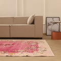 Vintage Manisa Turkish Area Rug 6x9 ft — Pink & Red Distressed