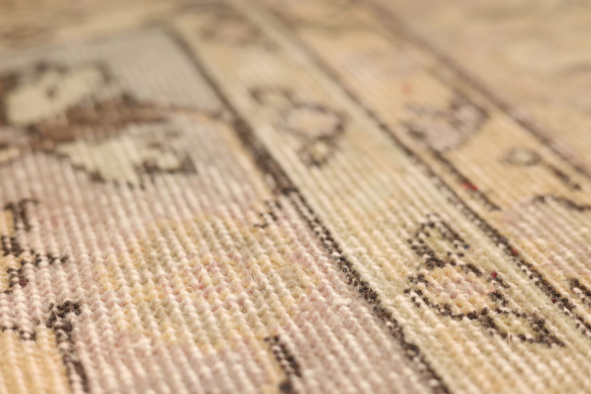 Vintage Isparta Turkish Oversize Rug 8x11 ft — Beige & Brown Floral