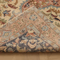 Vintage Isparta Turkish Area Rug 5x8 ft — Beige & Pink Floral