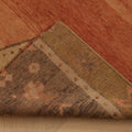Vintage Sivas Turkish Area Rug 5x9 ft — Orange & Brown Geometric