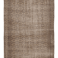 Vintage Manisa Turkish Area Rug 5x7 ft — Beige & Brown Geometric