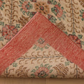Vintage Isparta Turkish Area Rug 6x9 ft — Beige & Red Floral