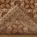 Vintage Uşak Turkish Area Rug 5x7 ft — Brown & Beige Floral