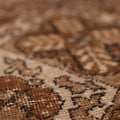 Vintage Uşak Turkish Area Rug 5x7 ft — Brown & Beige Floral