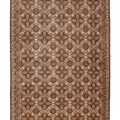 Vintage Uşak Turkish Area Rug 5x7 ft — Brown & Beige Floral