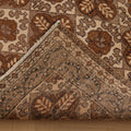 Vintage Uşak Turkish Area Rug 5x7 ft — Brown & Beige Geometric