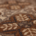 Vintage Uşak Turkish Area Rug 5x7 ft — Brown & Beige Geometric