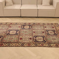 Vintage Kayseri Turkish Area Rug 5x8 ft — Beige & Brown Medallion