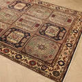 Vintage Kayseri Turkish Area Rug 5x8 ft — Beige & Brown Medallion