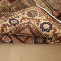 Vintage Kayseri Turkish Area Rug 5x8 ft — Beige & Brown Medallion