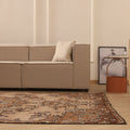 Vintage Kars Turkish Area Rug 6x10 ft — Brown & Beige Floral