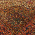 Vintage Konya Turkish Area Rug 8x11 ft — Beige & Orange Medallion