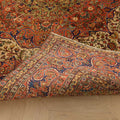 Vintage Konya Turkish Area Rug 8x11 ft — Beige & Orange Medallion