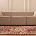 Vintage Konya Turkish Area Rug 5x7 ft — Red & Beige Geometric
