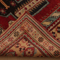 Vintage Konya Turkish Area Rug 5x7 ft — Red & Beige Geometric