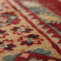 Vintage Konya Turkish Area Rug 5x7 ft — Red & Beige Geometric