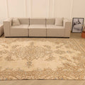 Vintage Southeastern Persian Style Area Rug 9x14 ft — Beige & Brown Medallion