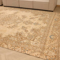 Vintage Southeastern Persian Style Area Rug 9x14 ft — Beige & Brown Medallion