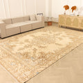Vintage Southeastern Persian Style Area Rug 9x14 ft — Beige & Brown Medallion