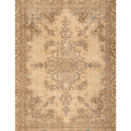 Vintage Southeastern Persian Style Area Rug 9x14 ft — Beige & Brown Medallion