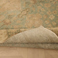 Vintage Southeastern Persian Style Area Rug 7x12 ft — Beige & Green Medallion