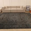 Vintage Southeastern Persian Style Area Rug 10x12 ft — Gray & Brown Medallion