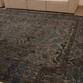 Vintage Southeastern Persian Style Area Rug 10x12 ft — Gray & Brown Medallion