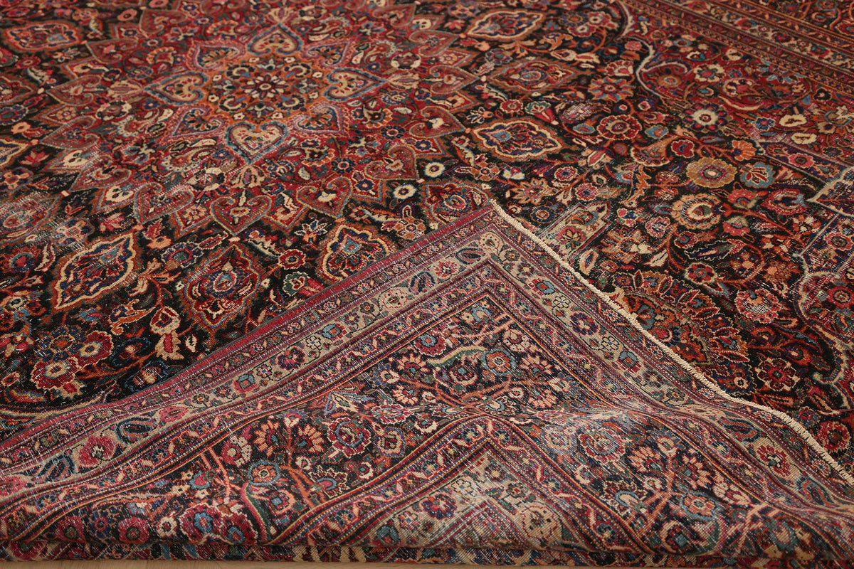 Vintage Southeastern Persian Style Oversize Rug 10x14 ft — Red & Blue Medallion