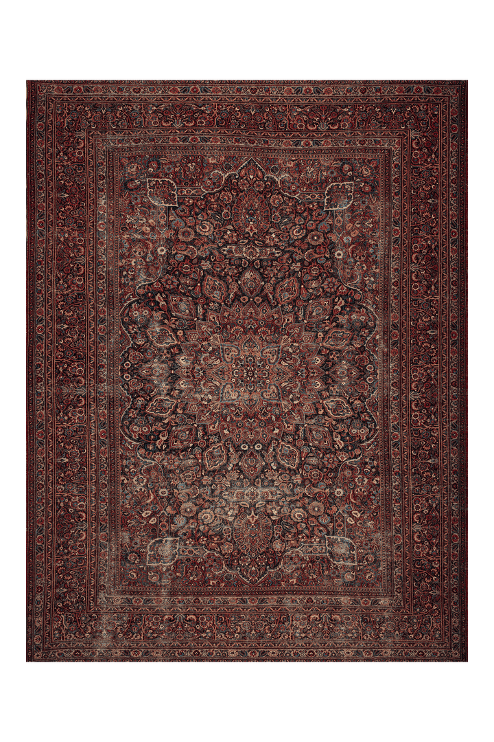 Vintage Southeastern Persian Style Oversize Rug 10x14 ft — Red & Blue Medallion