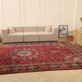 Vintage Southeastern Persian Style Oversize Rug 9x15 ft — Red & Blue Medallion