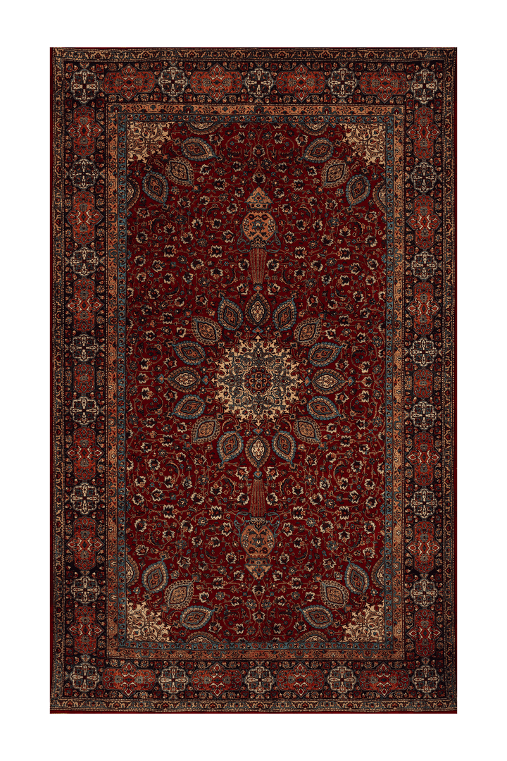 Vintage Southeastern Persian Style Oversize Rug 9x15 ft — Red & Blue Medallion