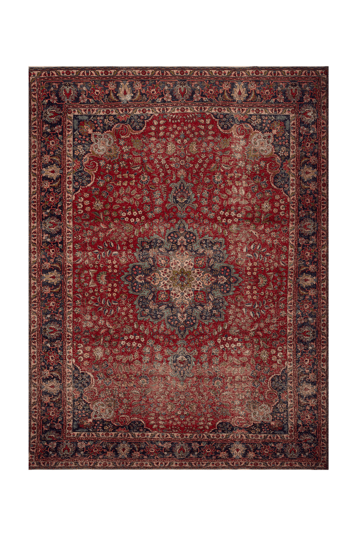 Vintage Southeastern Persian Style Oversize Rug 10x13 ft — Red & Blue Medallion