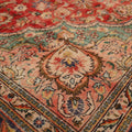 Vintage Southeastern Persian Style Oversize Rug 10x13 ft — Red & Green Medallion