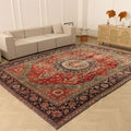 Vintage Southeastern Persian Style Oversize Rug 10x13 ft — Red & Green Medallion