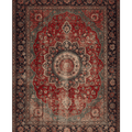 Vintage Southeastern Persian Style Oversize Rug 10x13 ft — Red & Green Medallion