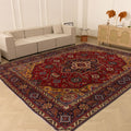 Vintage Southeastern Persian Style Oversize Rug 10x13 ft — Red & Blue Medallion