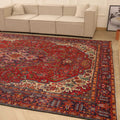 Vintage Southeastern Persian Style Oversize Rug 9x13 ft — Red & Blue Medallion