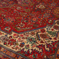 Vintage Southeastern Persian Style Oversize Rug 9x13 ft — Red & Blue Medallion