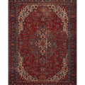 Vintage Southeastern Persian Style Oversize Rug 9x13 ft — Red & Blue Medallion
