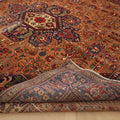 Vintage Southeastern Persian Style Oversize Rug 10x13 ft — Brown & Blue Medallion
