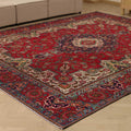 Vintage Southeastern Persian Style Oversize Rug 10x13 ft — Red & Blue Medallion