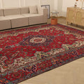 Vintage Southeastern Persian Style Oversize Rug 10x13 ft — Red & Blue Medallion