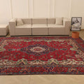 Vintage Southeastern Persian Style Oversize Rug 10x13 ft — Red & Blue Medallion