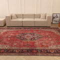 Vintage Southeastern Persian Style Oversize Rug 10x13 ft — Red & Blue Medallion